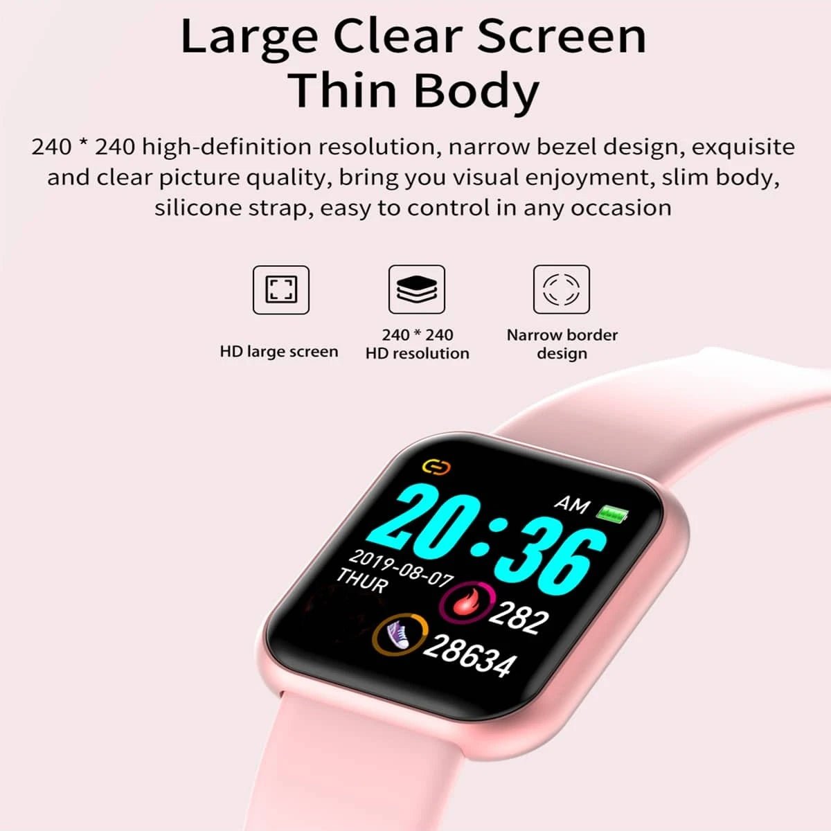 Smart Watch with Music Control, Fitness Tracker & Alarm for Men/Women - Realgroupuae