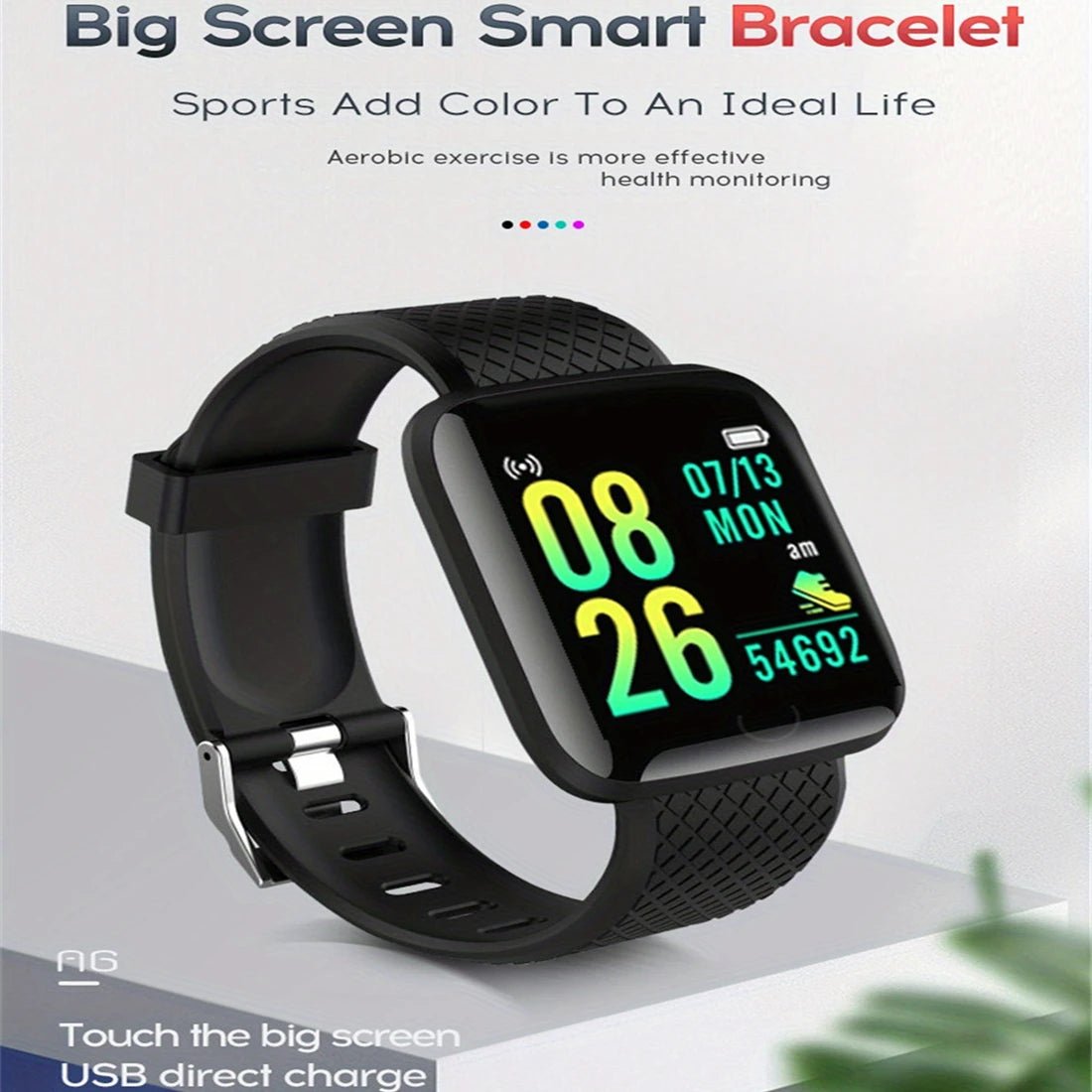 Sport Smartwatch with Music Control, Fitness Tracker & Alarm Clock - Realgroupuae