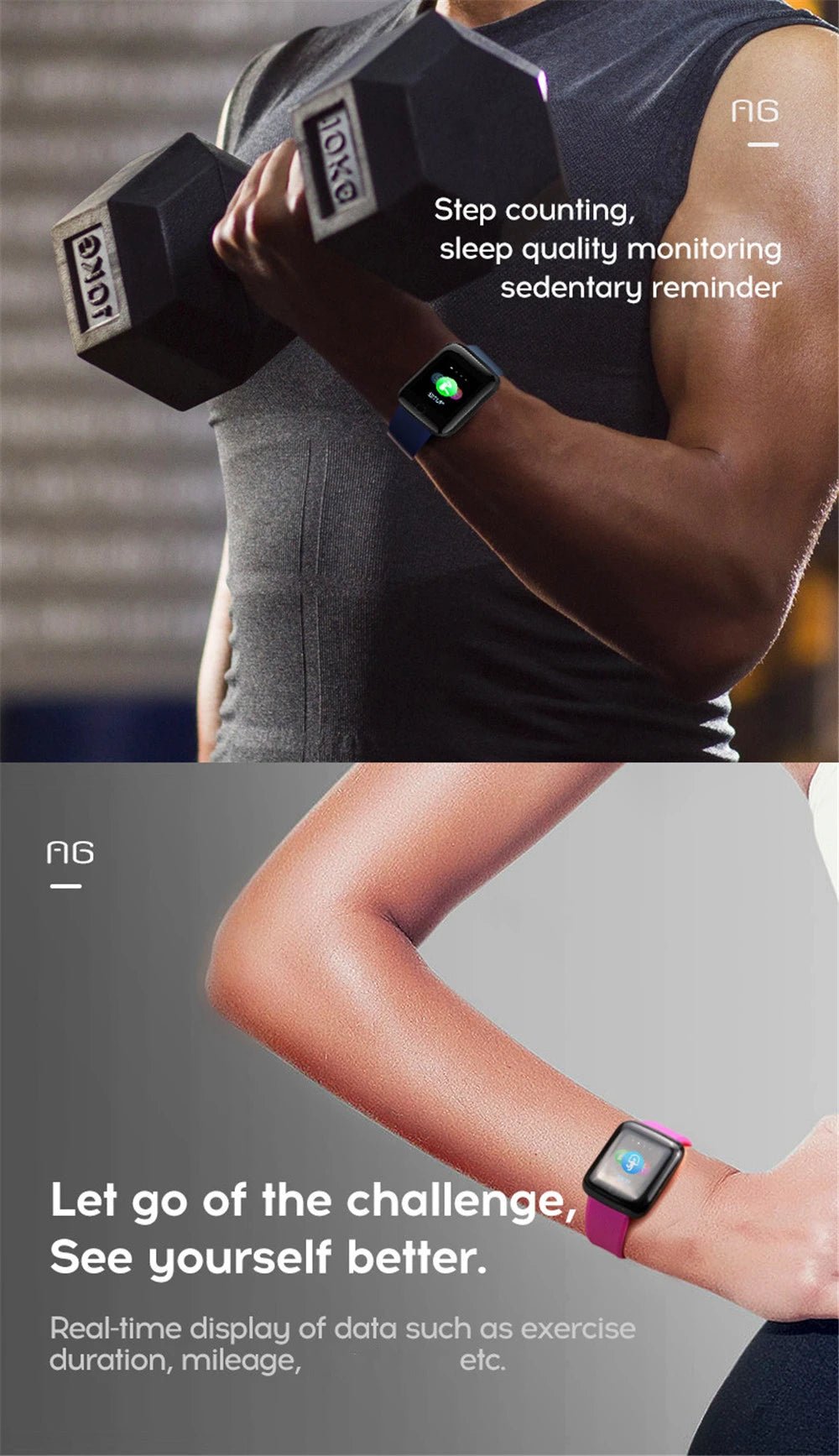 Sport Smartwatch with Music Control, Fitness Tracker & Alarm Clock - Realgroupuae
