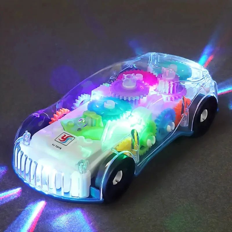 Transparent Gear Toy Car with Colorful Lights and Electric Music - Real Group