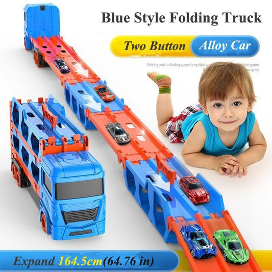 Transporter Truck with Folding Track – Ultimate Racing Fun for Kids - Real Group