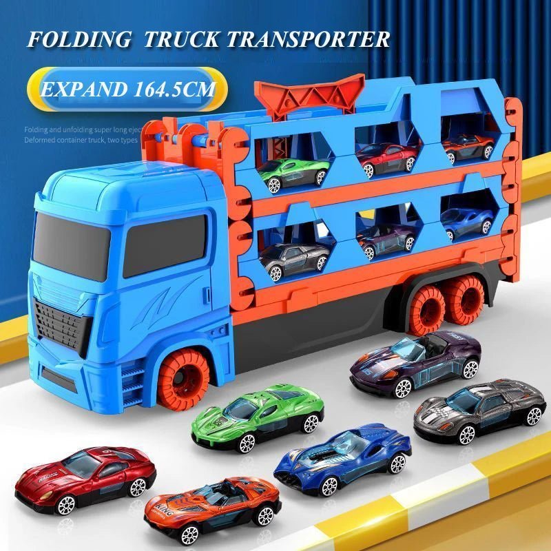 Transporter Truck with Folding Track – Ultimate Racing Fun for Kids - Real Group