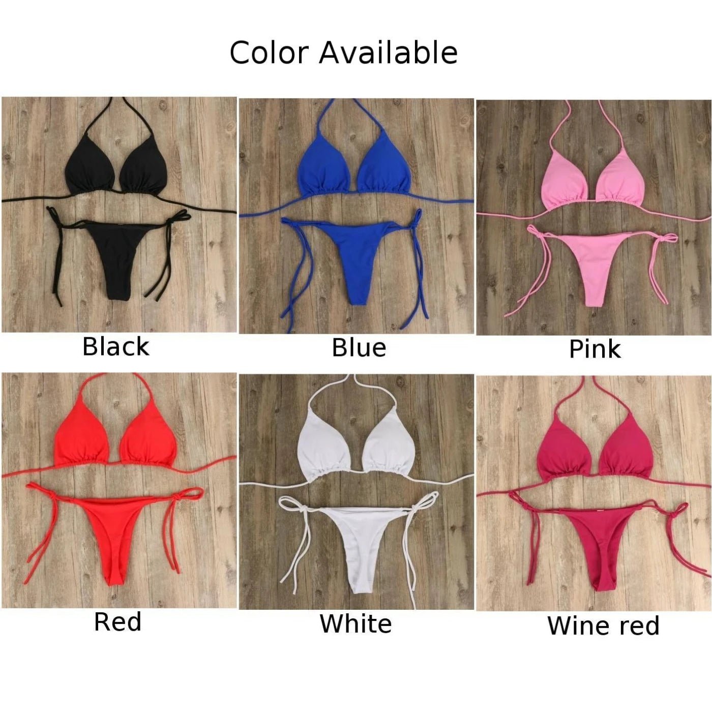 Women Bikini Set Sexy Side Tie Thong Swimsuit Bandage Style Brazilian Swimwear Ultrathin Bra & Brief Sets Erotic Lingerie Set - Real Group