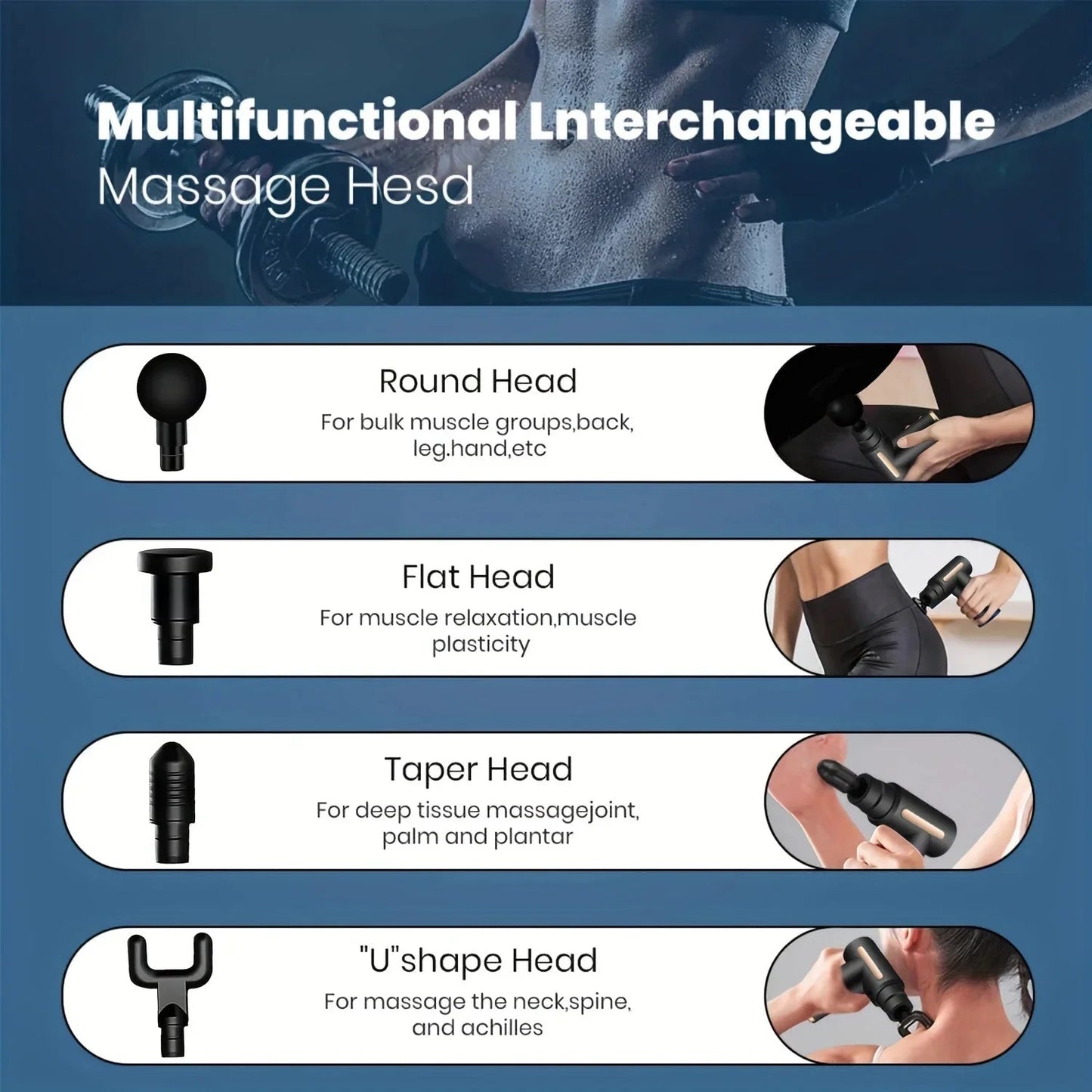 Xiaomi MIJIA Portable Fascia Gun Tissue Massager Mini Lightweight Body Massage with LED Touch Screen 4 Replaceable Massage Heads - Real Group