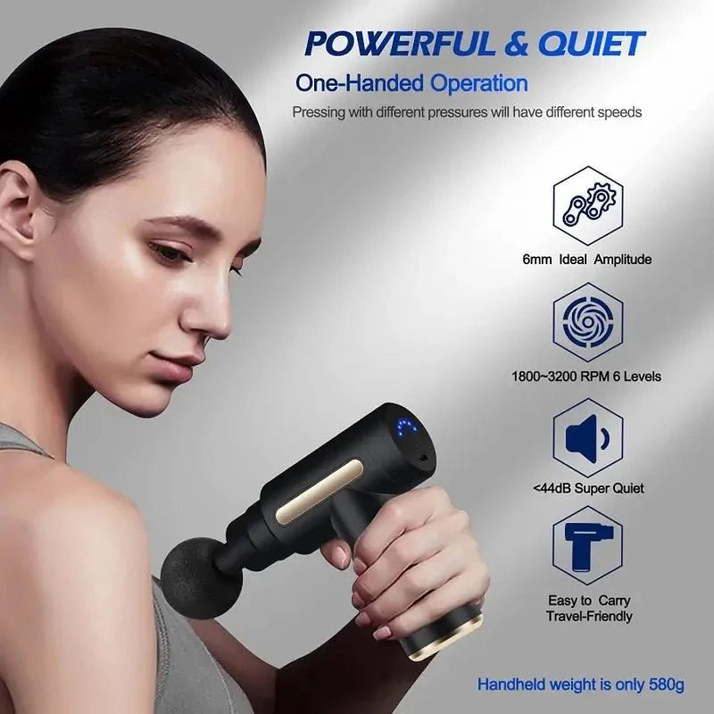 Xiaomi MIJIA Portable Fascia Gun Tissue Massager Mini Lightweight Body Massage with LED Touch Screen 4 Replaceable Massage Heads - Real Group