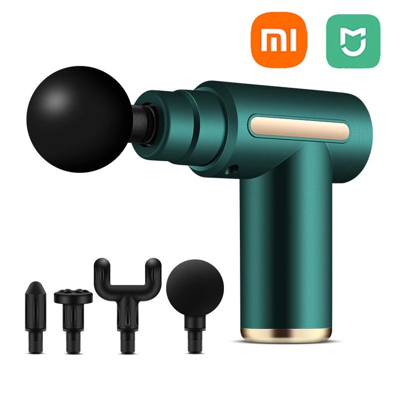 Xiaomi MIJIA Portable Fascia Gun Tissue Massager Mini Lightweight Body Massage with LED Touch Screen 4 Replaceable Massage Heads - Real Group