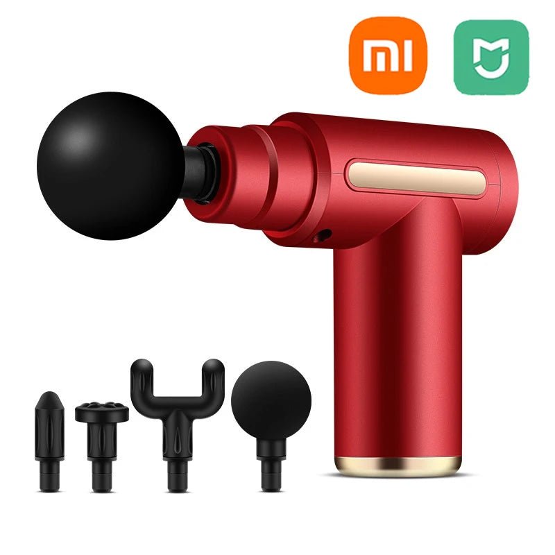 Xiaomi MIJIA Portable Fascia Gun Tissue Massager Mini Lightweight Body Massage with LED Touch Screen 4 Replaceable Massage Heads - Real Group